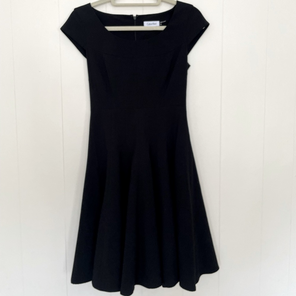 Calvin Klein | Black Fit and Flare Midi Dress (2)